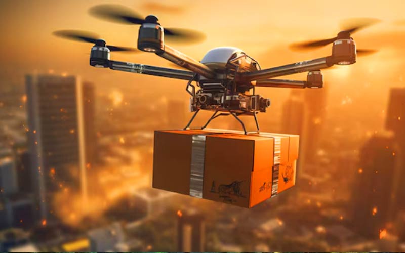 Delivery and logistics drone for last-mile transport